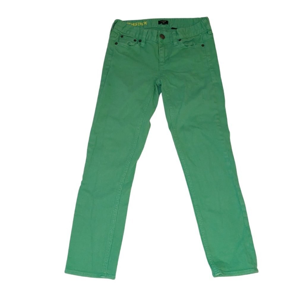 J. Crew Matchstick Mint Green Low-rise Stretch Skinny Ankle Jeans Size 24 (0)